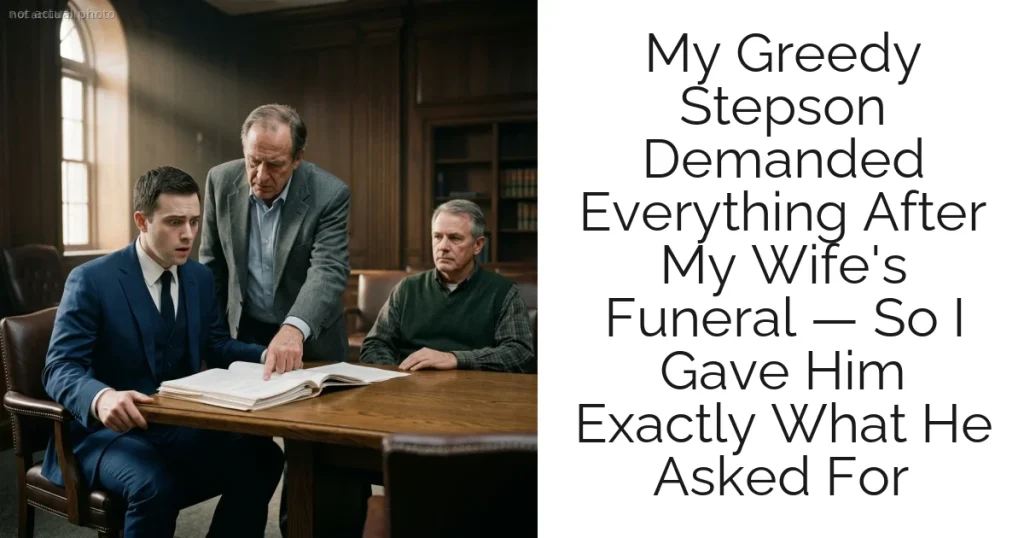 My Greedy Stepson Demanded Everything After My Wife's Funeral — So I Gave Him Exactly What He Asked For