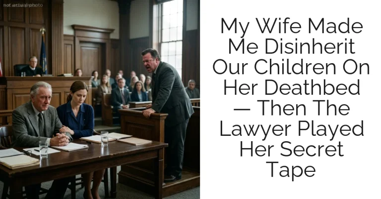 My Wife Made Me Disinherit Our Children On Her Deathbed — Then The Lawyer Played Her Secret Tape
