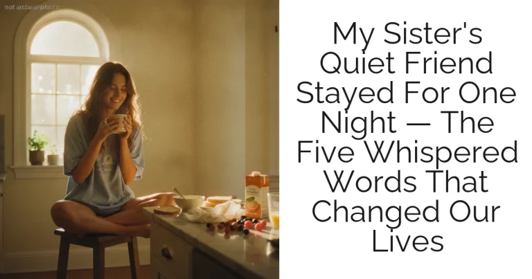 My Sister's Quiet Friend Stayed For One Night — The Five Whispered Words That Changed Our Lives