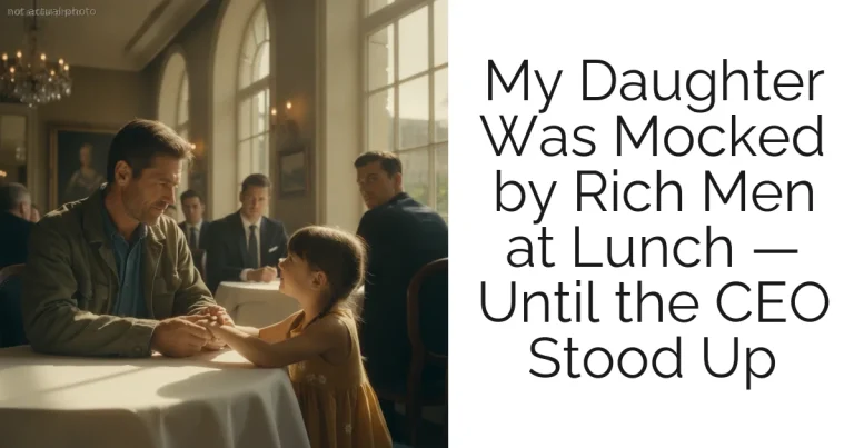 My Daughter Was Mocked by Rich Men at Lunch — Until the CEO Stood Up