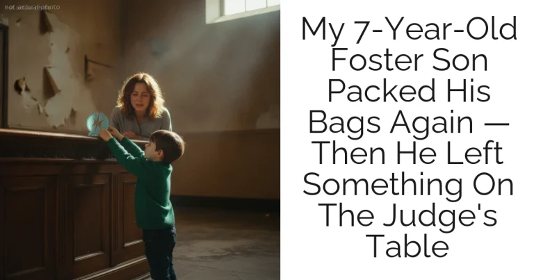 My 7-Year-Old Foster Son Packed His Bags Again — Then He Left Something On The Judge's Table