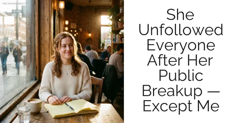 She Unfollowed Everyone After Her Public Breakup — Except Me