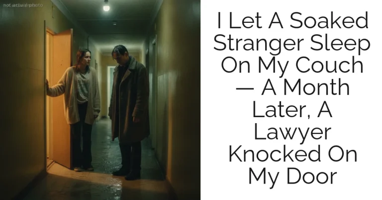 I Let A Soaked Stranger Sleep On My Couch — A Month Later, A Lawyer Knocked On My Door