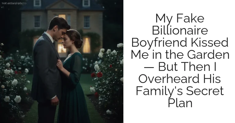 My Fake Billionaire Boyfriend Kissed Me in the Garden — But Then I Overheard His Family's Secret Plan