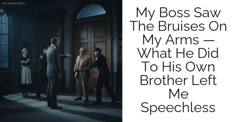 My Boss Saw The Bruises On My Arms — What He Did To His Own Brother Left Me Speechless
