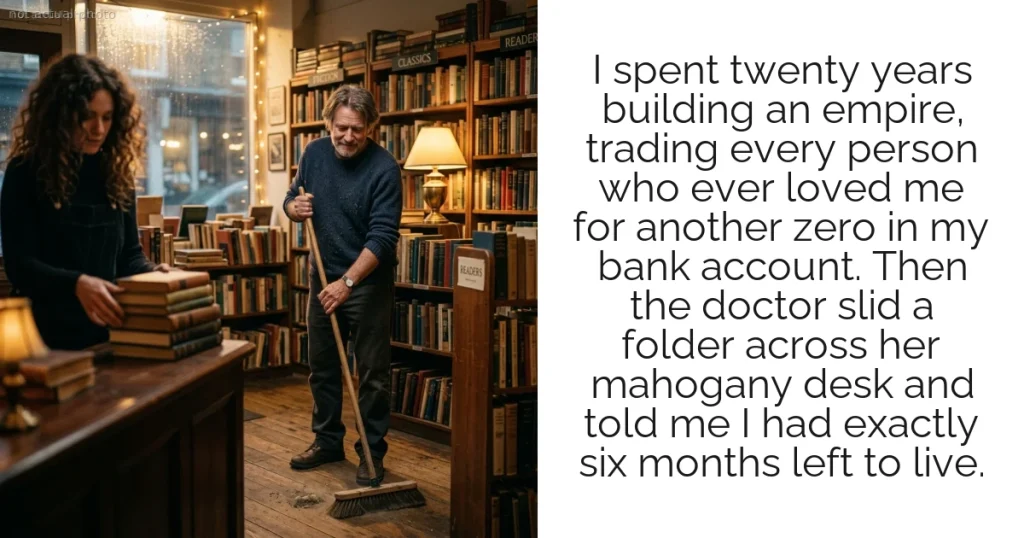 I spent twenty years building an empire, trading every person who ever loved me for another zero in my bank account. Then the doctor slid a folder across her mahogany desk and told me I had exactly six months left to live.