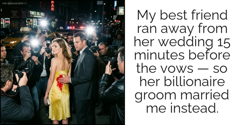 My best friend ran away from her wedding 15 minutes before the vows — so her billionaire groom married me instead.
