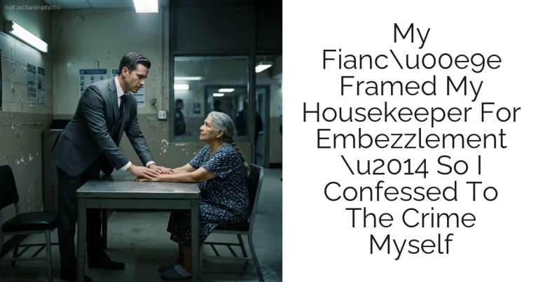 My Fiancu00e9e Framed My Housekeeper For Embezzlement u2014 So I Confessed To The Crime Myself