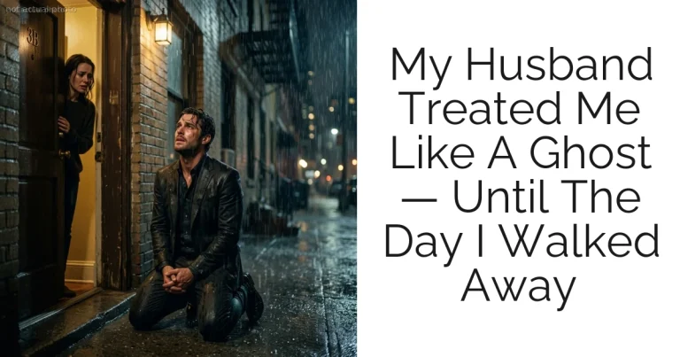 My Husband Treated Me Like A Ghost — Until The Day I Walked Away