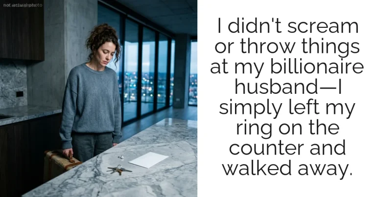 I didn't scream or throw things at my billionaire husband—I simply left my ring on the counter and walked away.