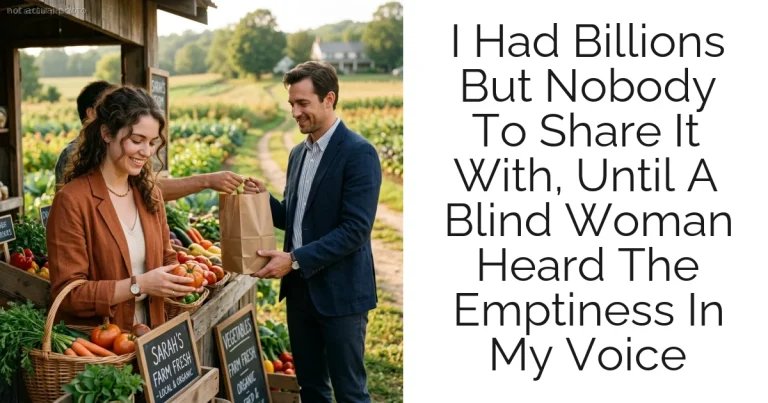 I Had Billions But Nobody To Share It With, Until A Blind Woman Heard The Emptiness In My Voice