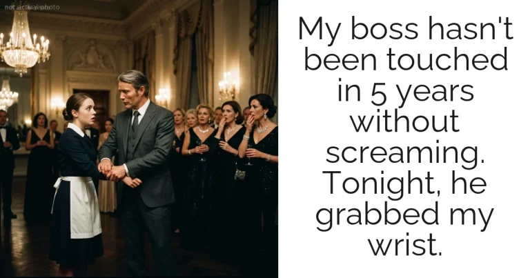My boss hasn't been touched in 5 years without screaming. Tonight, he grabbed my wrist.