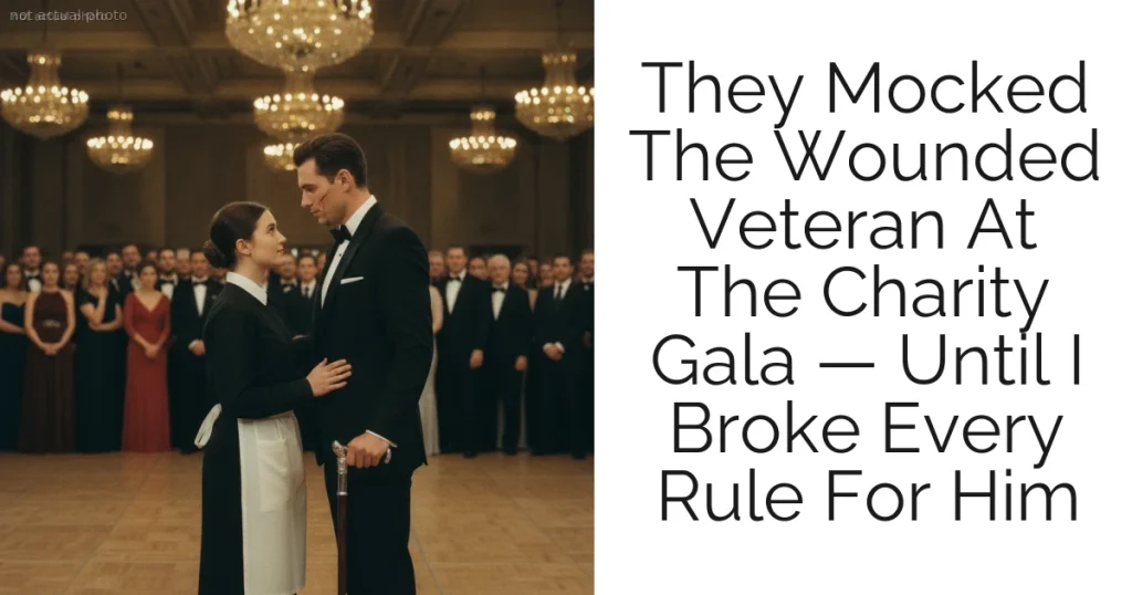 They Mocked The Wounded Veteran At The Charity Gala — Until I Broke Every Rule For Him