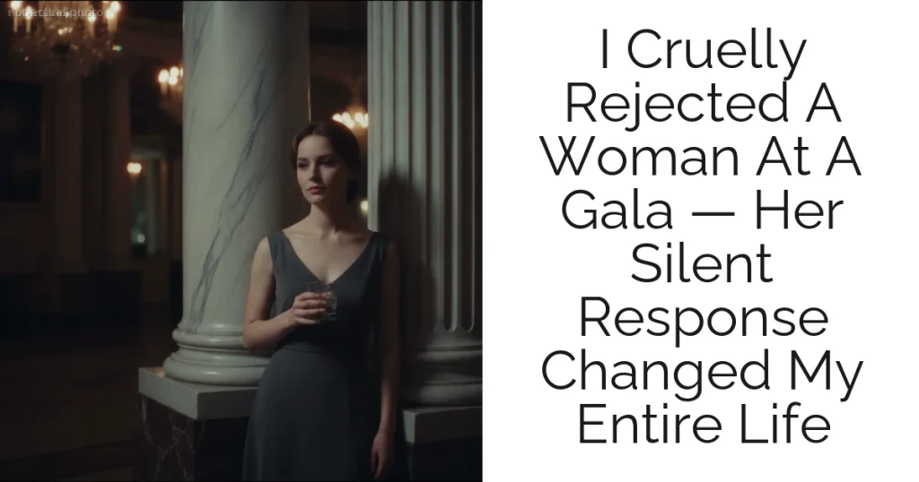 I Cruelly Rejected A Woman At A Gala — Her Silent Response Changed My Entire Life