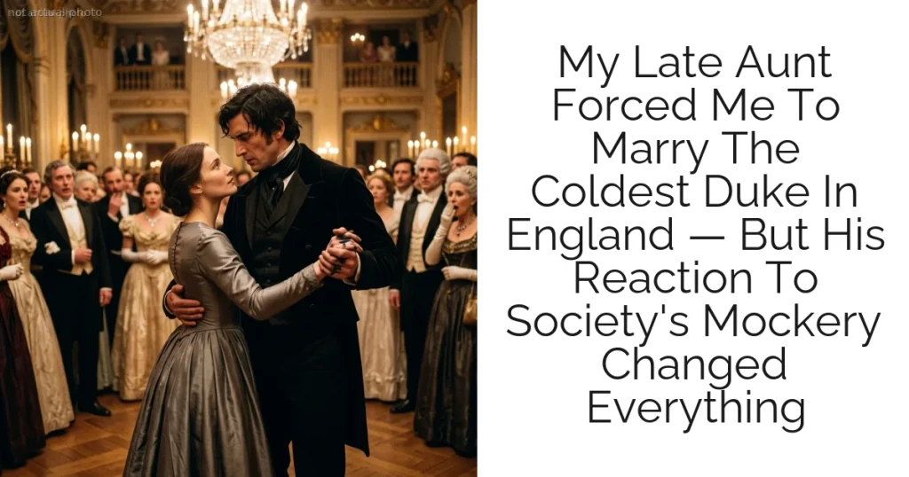 My Late Aunt Forced Me To Marry The Coldest Duke In England — But His Reaction To Society's Mockery Changed Everything