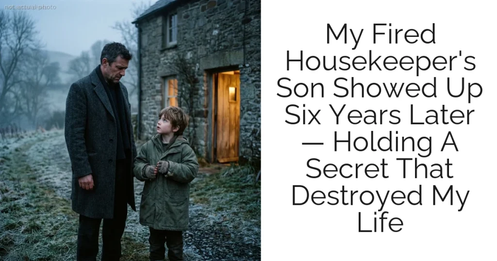 My Fired Housekeeper's Son Showed Up Six Years Later — Holding A Secret That Destroyed My Life