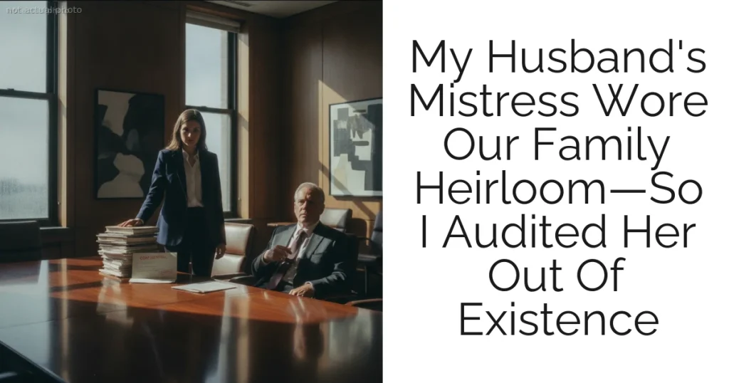 My Husband's Mistress Wore Our Family Heirloom—So I Audited Her Out Of Existence