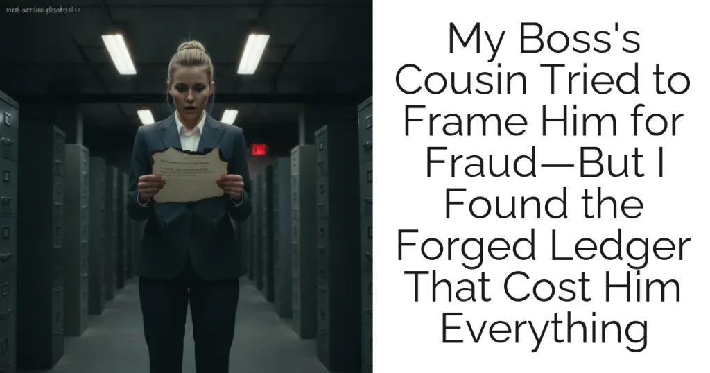 My Boss's Cousin Tried to Frame Him for Fraud—But I Found the Forged Ledger That Cost Him Everything
