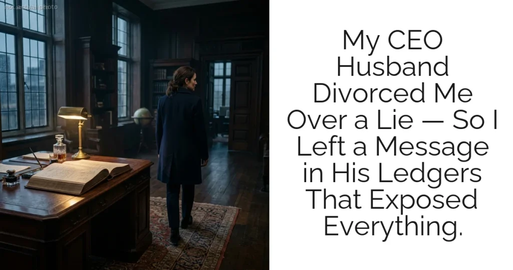My CEO Husband Divorced Me Over a Lie — So I Left a Message in His Ledgers That Exposed Everything.