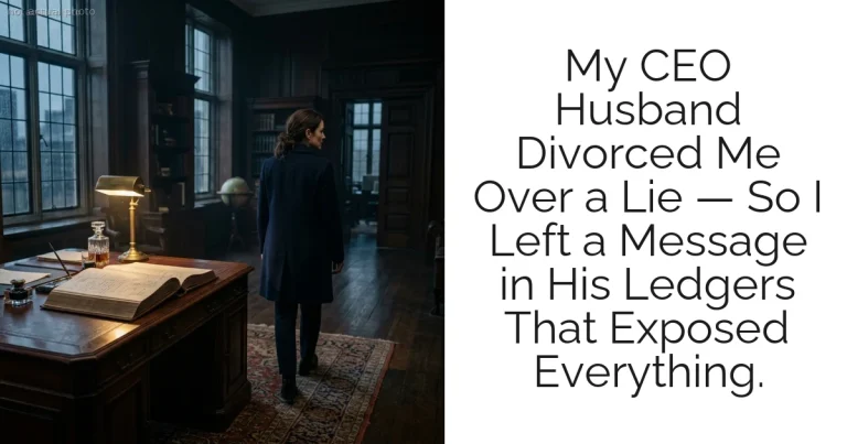My CEO Husband Divorced Me Over a Lie — So I Left a Message in His Ledgers That Exposed Everything.