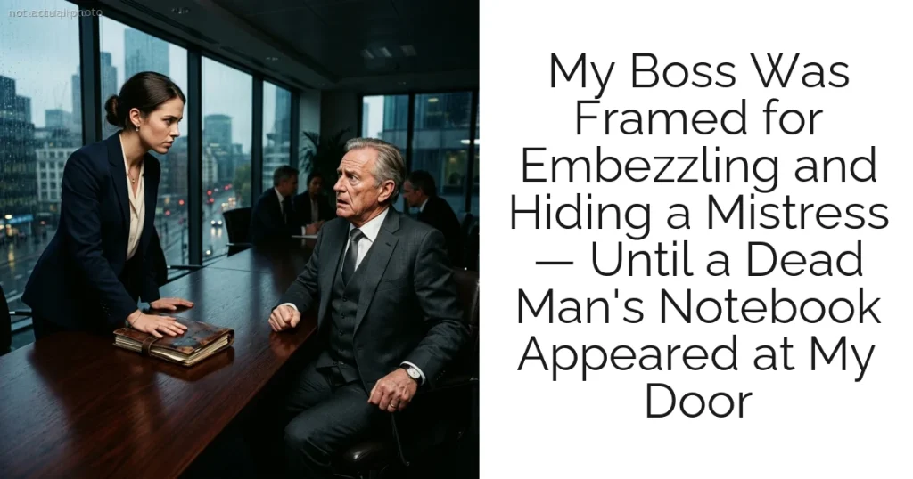 My Boss Was Framed for Embezzling and Hiding a Mistress — Until a Dead Man's Notebook Appeared at My Door