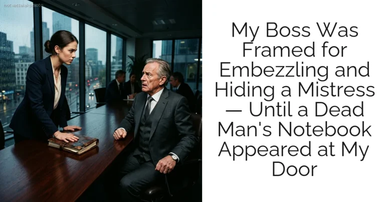 My Boss Was Framed for Embezzling and Hiding a Mistress — Until a Dead Man's Notebook Appeared at My Door