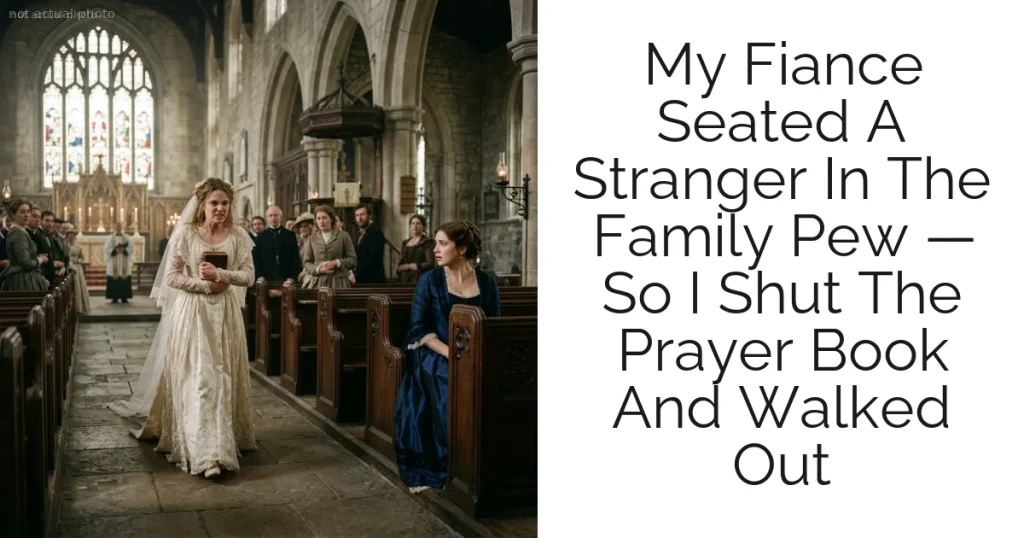 My Fiance Seated A Stranger In The Family Pew — So I Shut The Prayer Book And Walked Out