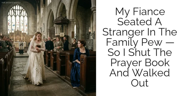 My Fiance Seated A Stranger In The Family Pew — So I Shut The Prayer Book And Walked Out