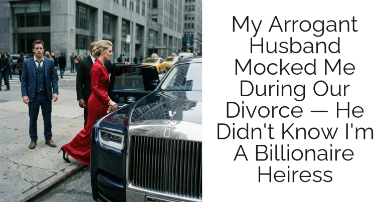 My Arrogant Husband Mocked Me During Our Divorce — He Didn't Know I'm A Billionaire Heiress