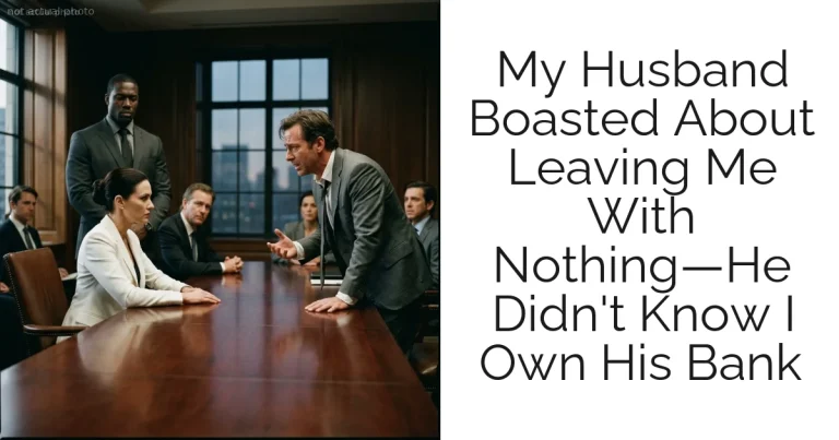 My Husband Boasted About Leaving Me With Nothing—He Didn't Know I Own His Bank