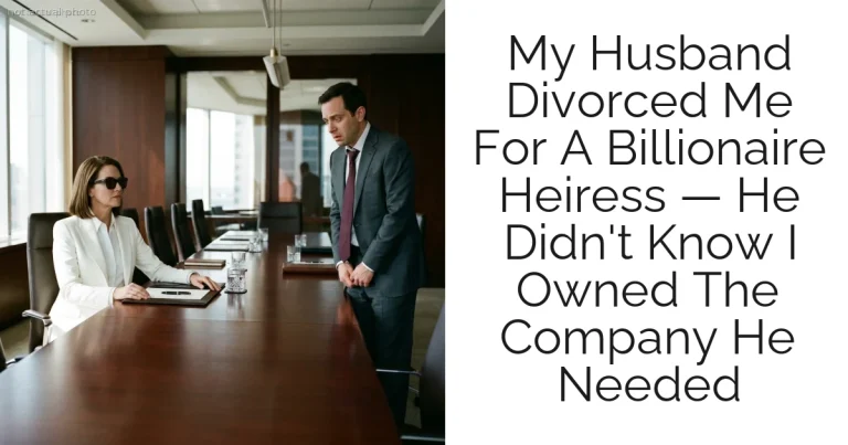 My Husband Divorced Me For A Billionaire Heiress — He Didn't Know I Owned The Company He Needed