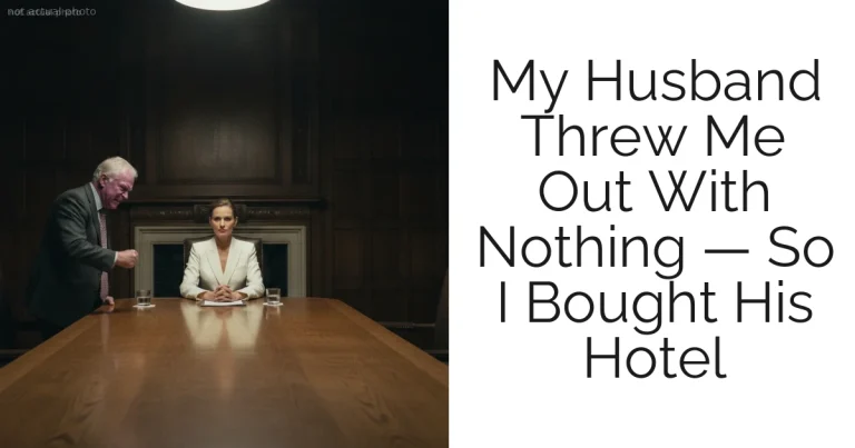 My Husband Threw Me Out With Nothing — So I Bought His Hotel