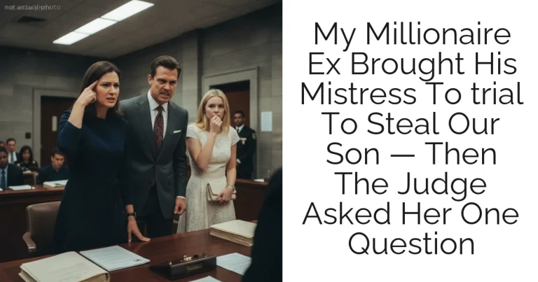 My Millionaire Ex Brought His Mistress To trial To Steal Our Son — Then The Judge Asked Her One Question