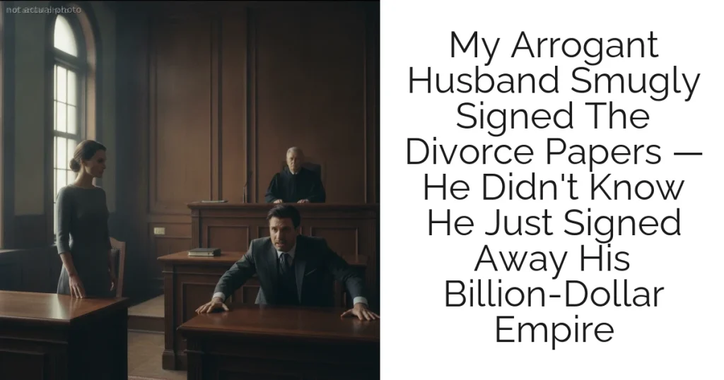 My Arrogant Husband Smugly Signed The Divorce Papers — He Didn't Know He Just Signed Away His Billion-Dollar Empire