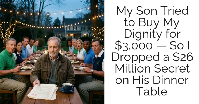 My Son Tried to Buy My Dignity for $3,000 — So I Dropped a $26 Million Secret on His Dinner Table