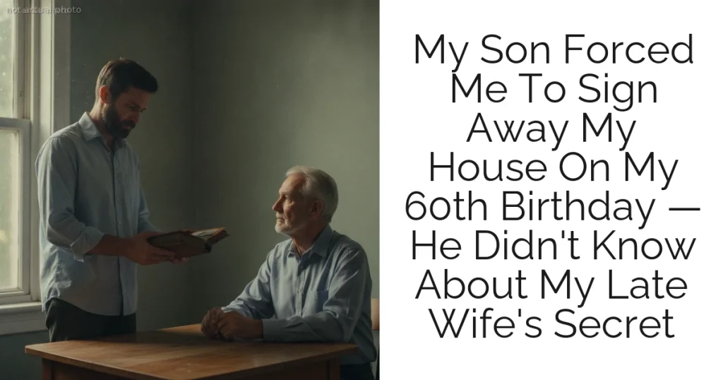 My Son Forced Me To Sign Away My House On My 60th Birthday — He Didn't Know About My Late Wife's Secret