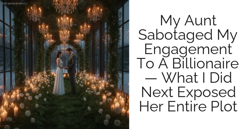 My Aunt Sabotaged My Engagement To A Billionaire — What I Did Next Exposed Her Entire Plot