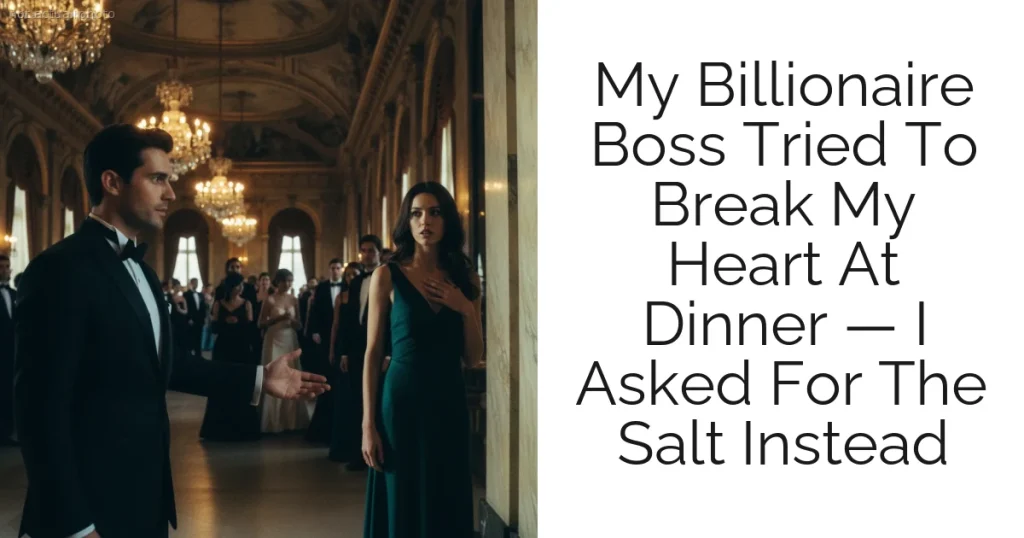 My Billionaire Boss Tried To Break My Heart At Dinner — I Asked For The Salt Instead