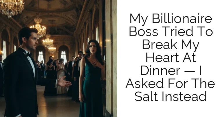My Billionaire Boss Tried To Break My Heart At Dinner — I Asked For The Salt Instead
