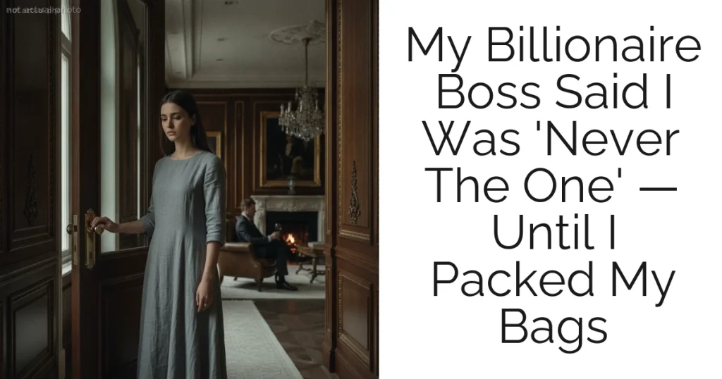My Billionaire Boss Said I Was 'Never The One' — Until I Packed My Bags