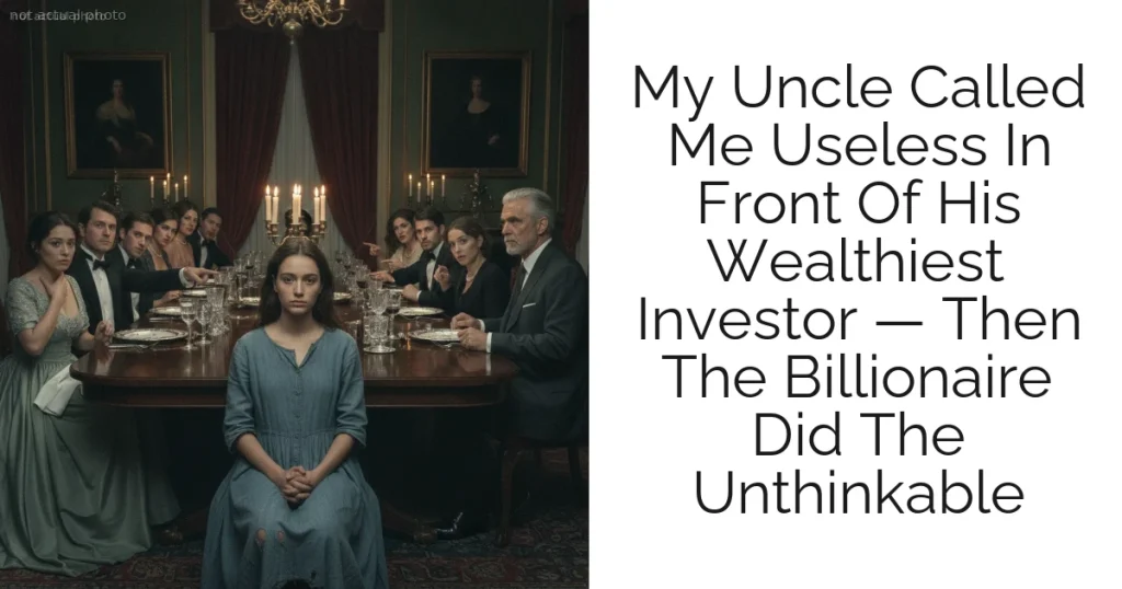 My Uncle Called Me Useless In Front Of His Wealthiest Investor — Then The Billionaire Did The Unthinkable