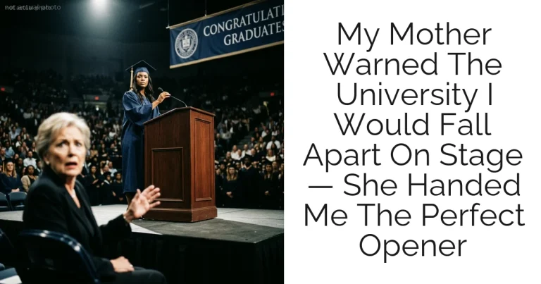 My Mother Warned The University I Would Fall Apart On Stage — She Handed Me The Perfect Opener