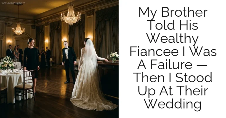 My Brother Told His Wealthy Fiancee I Was A Failure — Then I Stood Up At Their Wedding