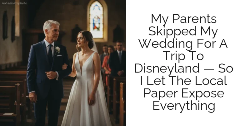 My Parents Skipped My Wedding For A Trip To Disneyland — So I Let The Local Paper Expose Everything