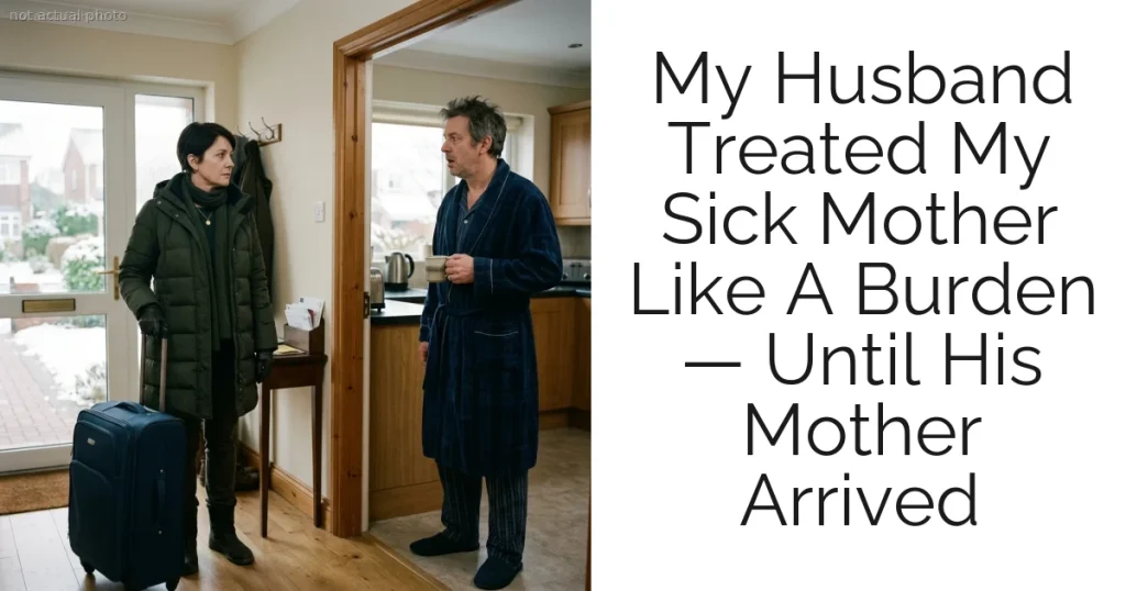 My Husband Treated My Sick Mother Like A Burden — Until His Mother Arrived
