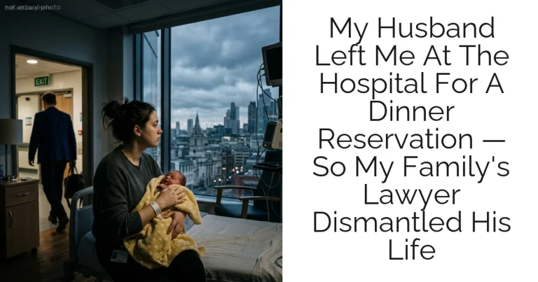 My Husband Left Me At The Hospital For A Dinner Reservation — So My Family's Lawyer Dismantled His Life