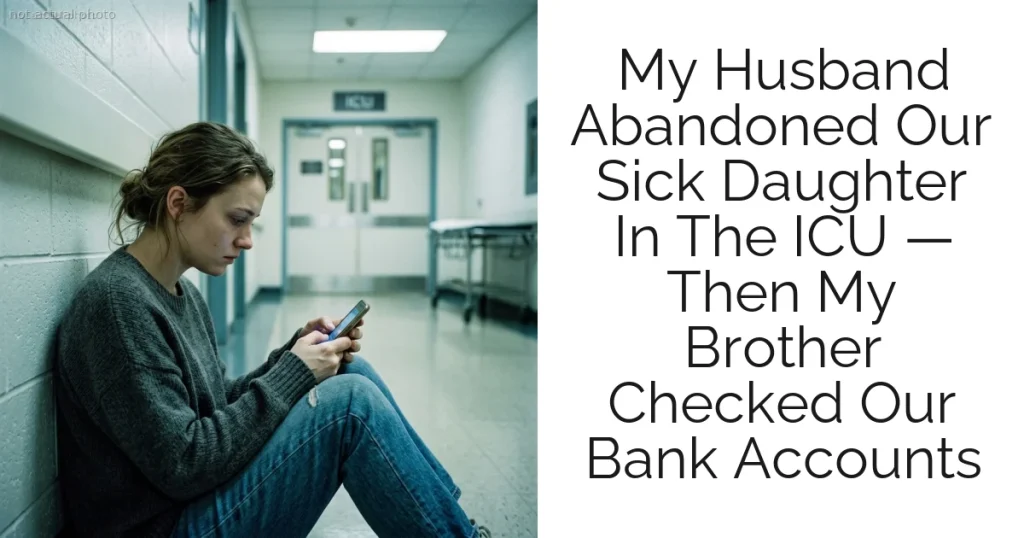 My Husband Abandoned Our Sick Daughter In The ICU — Then My Brother Checked Our Bank Accounts