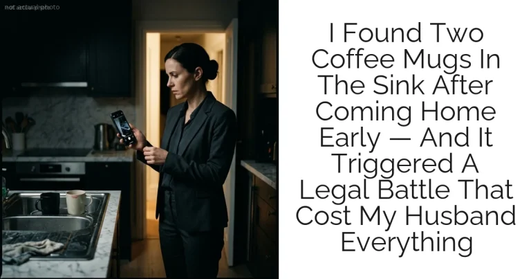 I Found Two Coffee Mugs In The Sink After Coming Home Early — And It Triggered A Legal Battle That Cost My Husband Everything