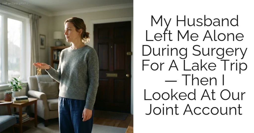 My Husband Left Me Alone During Surgery For A Lake Trip — Then I Looked At Our Joint Account