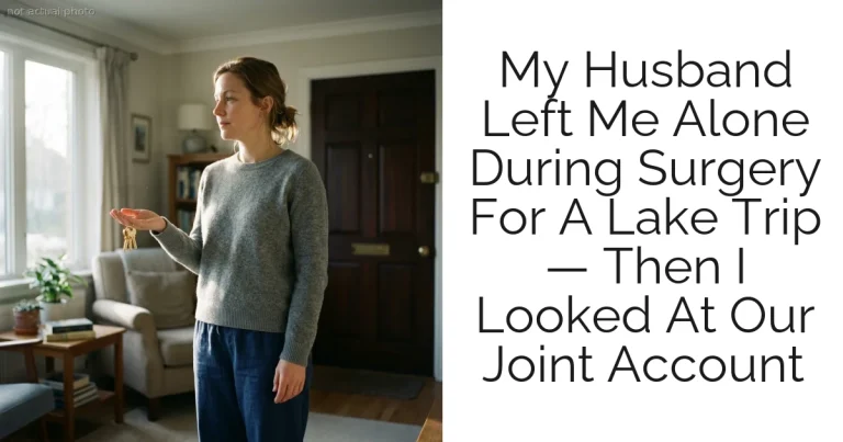 My Husband Left Me Alone During Surgery For A Lake Trip — Then I Looked At Our Joint Account